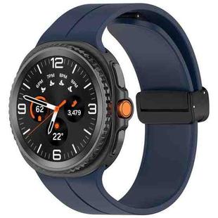 For Samsung Galaxy Watch 8 / 8 Classic xDfind Fold Black Buckle Magnetic Silicone Watch Band(Midnight Blue)