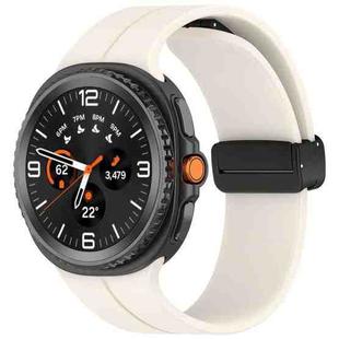 For Samsung Galaxy Watch 8 / 8 Classic xDfind Fold Black Buckle Magnetic Silicone Watch Band(Starlight)
