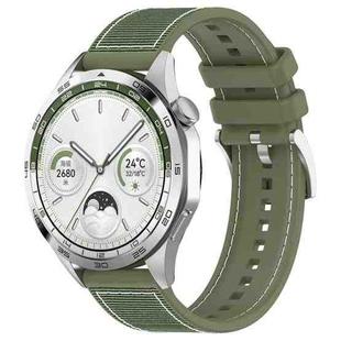 22mm xDfind Hybrid Nylon Braid Silicone Watch Band(Green)