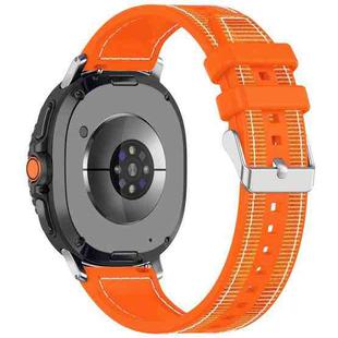 For Samsung Galaxy Watch 8 / 8 Classic 22mm xDfind Hybrid Nylon Braid Silicone Watch Band(Orange)
