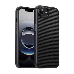 For iPhone 16e iPAKY Star Lord Series Carbon Fiber Textured Oil Spray PC+TPU Phone Case(Black)