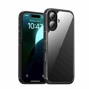 For iPhone 16 iPAKY YJ Series Transparent PC+TPU Phone Case(Black)