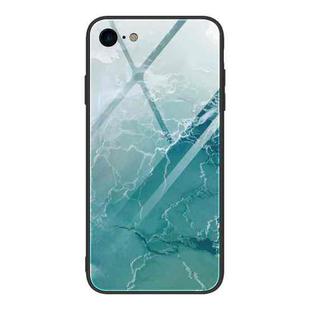 For iPhone SE 2022 / SE 2020 / 8 / 7 Marble Pattern Glass Protective Case(DL04)