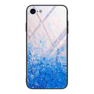 For iPhone SE 2022 / SE 2020 / 8 / 7 Marble Pattern Glass Protective Case(DL07)