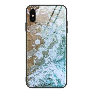 For iPhone X Marble Pattern Glass Protective Case(DL06)