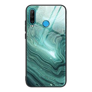 For Huawei P30 lite / nova 4e Marble Pattern Glass Protective Case(DL02)