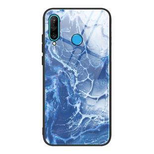 For Huawei P30 lite / nova 4e Marble Pattern Glass Protective Case(DL03)