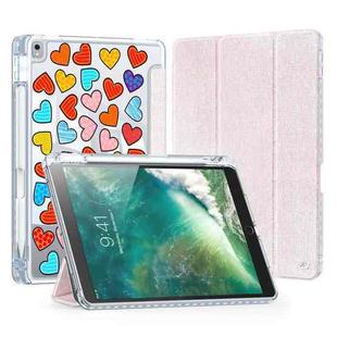 For iPad 7/8/9 10.2/Air 3/Pro 10.5 2017 DUX DUCIS Unid Series Painted PU+TPU Smart Sleeping Tablet Leather Case(Pink)