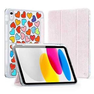 For iPad 10th Gen 10.9 2022 DUX DUCIS Unid Series Painted PU+TPU Smart Sleeping Tablet Leather Case(Pink)