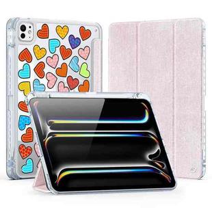 For iPad Pro 11 2024 DUX DUCIS Unid Series Painted PU+TPU Smart Sleeping Tablet Leather Case(Pink)