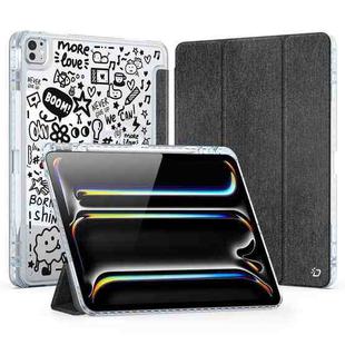 For iPad Pro 13 2024 DUX DUCIS Unid Series Painted PU+TPU Smart Sleeping Tablet Leather Case(Black)