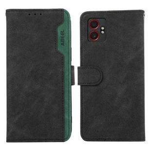 For Samsung Galaxy XCover7 Pro ABEEL Color Block Magnetic RFID Leather Phone Case(Black-Green)