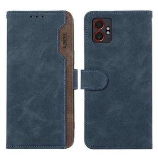 For Samsung Galaxy XCover7 Pro ABEEL Color Block Magnetic RFID Leather Phone Case(Blue-Brown)