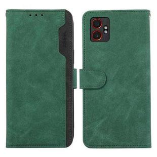 For Samsung Galaxy XCover7 Pro ABEEL Color Block Magnetic RFID Leather Phone Case(Green-Black)