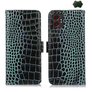 For Samsung Galaxy XCover7 Pro Crocodile Top Layer Cowhide Leather Phone Case(Green)