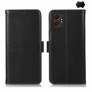 For Samsung Galaxy XCover7 Pro Magnetic Crazy Horse Texture Genuine Leather RFID Phone Case(Black)