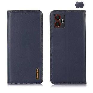 For Samsung Galaxy XCover7 Pro KHAZNEH Nappa Top Layer Cowhide Leather Phone Case(Blue)