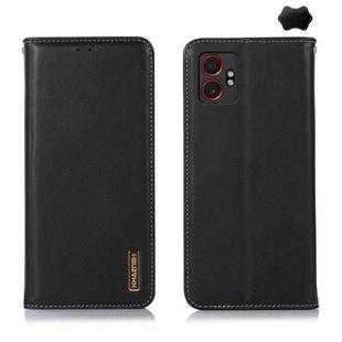 For Samsung Galaxy XCover7 Pro KHAZNEH Nappa Top Layer Cowhide Leather Phone Case(Black)