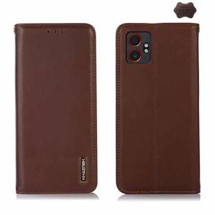 For Samsung Galaxy XCover7 Pro KHAZNEH Nappa Top Layer Cowhide Leather Phone Case(Brown)