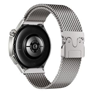 22mm xDfind Milanese Parachute Buckle Stainless Steel Raised Fine Mesh Watch Band(Silver)