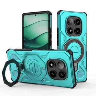 For Redmi Note 14 Pro 5G J-20 Solid Color MagSafe Magnetic TPU+PC Phone Case(Lake Blue)