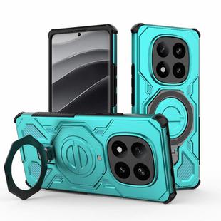 For Redmi Note 14 Pro+ 5G Global J-20 Solid Color MagSafe Magnetic TPU+PC Phone Case(Lake Blue)