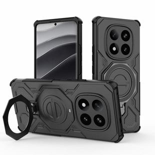 For Redmi Note 14 Pro+ 5G Global J-20 Solid Color MagSafe Magnetic TPU+PC Phone Case(Black)