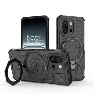 For OnePlus 13T 5G J-20 Solid Color MagSafe Magnetic TPU+PC Phone Case(Black)
