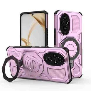 For Honor 200 5G J-20 Solid Color MagSafe Magnetic TPU+PC Phone Case(Pink)