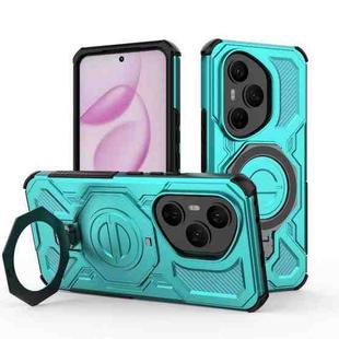 For Honor 400 Pro 5G Global 160.8mm J-20 Solid Color MagSafe Magnetic TPU+PC Phone Case(Lake Blue)