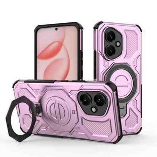 For Honor 400 5G Global 156.5mm J-20 Solid Color MagSafe Magnetic TPU+PC Phone Case(Pink)