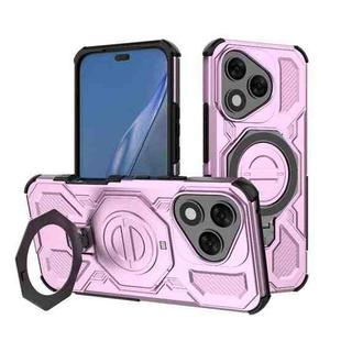 For Honor 400 Lite 5G Global J-20 Solid Color MagSafe Magnetic TPU+PC Phone Case(Pink)