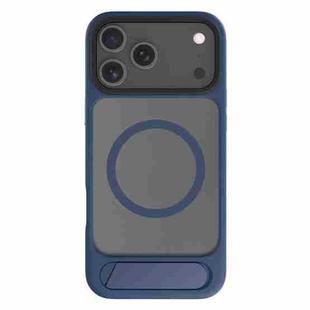 For iPhone 17 Pro Max Kalebol MagSafe Invisible Tilt Holder PC Hybrid TPU Case(Navy Blue)