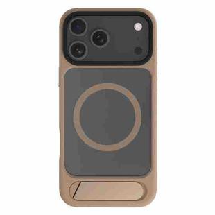 For iPhone 17 Pro Max Kalebol MagSafe Invisible Tilt Holder PC Hybrid TPU Case(Desert Gold)