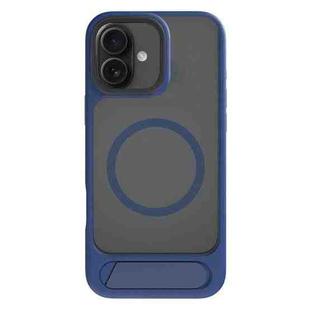 For iPhone 17 Kalebol MagSafe Invisible Tilt Holder PC Hybrid TPU Case(Navy Blue)