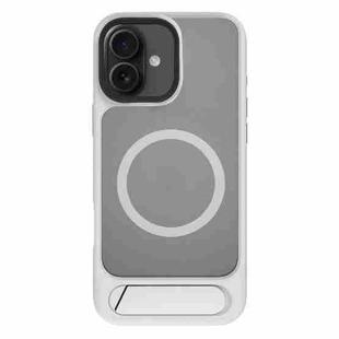 For iPhone 17 Kalebol MagSafe Invisible Tilt Holder PC Hybrid TPU Case(Grey White)