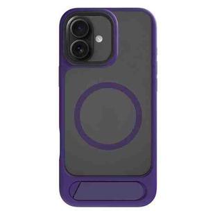 For iPhone 17 Kalebol MagSafe Invisible Tilt Holder PC Hybrid TPU Case(Purple)