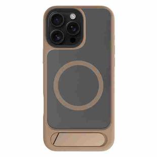 For iPhone 16 Pro Max Kalebol MagSafe Invisible Tilt Holder PC Hybrid TPU Case(Desert Gold)