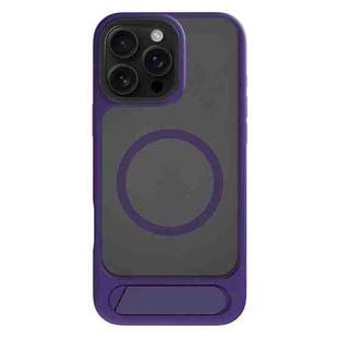 For iPhone 16 Pro Max Kalebol MagSafe Invisible Tilt Holder PC Hybrid TPU Case(Purple)
