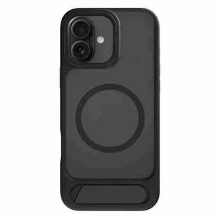 For iPhone 16 Kalebol MagSafe Invisible Tilt Holder PC Hybrid TPU Case(Black)