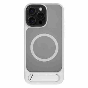 For iPhone 13 Pro Kalebol MagSafe Invisible Tilt Holder PC Hybrid TPU Case(Grey White)