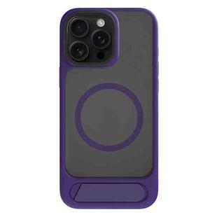 For iPhone 13 Pro Kalebol MagSafe Invisible Tilt Holder PC Hybrid TPU Case(Purple)