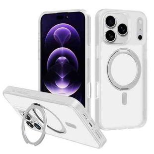 For iPhone 17 Pro Max Kalebol Rotating Holder MagSafe PC Hybrid TPU Phone Case(White)