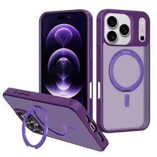 For iPhone 17 Pro Max Kalebol Rotating Holder MagSafe PC Hybrid TPU Phone Case(Deep Purple)