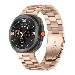 For Samsung Galaxy Watch 8 / 8 Classic / Ultra 2 Three Beads Stainless Steel Watch Band(Rose Gold)