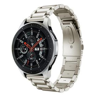 16mm Three Beads Flat Buckle Titanium Alloy Watch Band(Titanium Color)