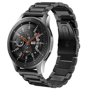 24mm Three Beads Flat Buckle Titanium Alloy Watch Band(Black)