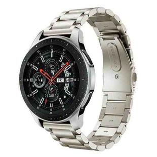 24mm Three Beads Flat Buckle Titanium Alloy Watch Band(Titanium Color)