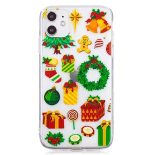 For iPhone 11 Christmas Pattern TPU Protective Case(Wreath Sugar Cake Man)