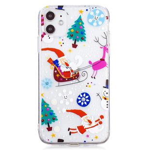 For iPhone 11 Pro Max Christmas Pattern TPU Protective Case(Pink Deer Santa Claus)